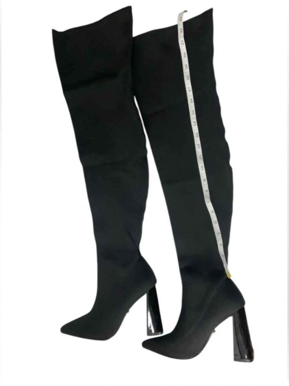 Cape Robbin Flo-A Black Stretch Thigh High Boots Block Heel Size 8 NIB